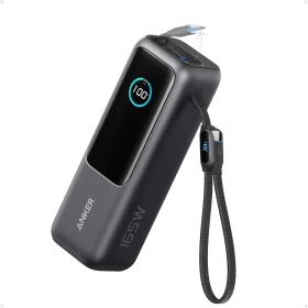 Anker Laptop Power Bank 25K, 165W with Built-In and Retractable Cables