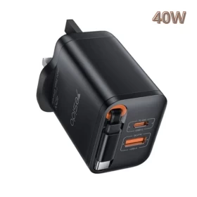 Yesido GaN YC145 40W Fast Charger with Telescopic Type-C Cable