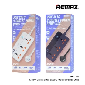 REMAX RP-U153 20W USB Power Strip with AC Outlets and Fast Charging