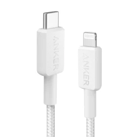 Anker 322 USB-C to Lightning Braided Cable 3ft – White A81B5H21