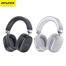 AWEI AT8 PRO Wireless HiFi Headphones – Up to 80 Hours Playback – Silver