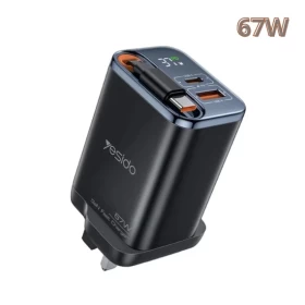 Yesido GaN YC146 67W Fast Charger with Telescopic Type-C Cable