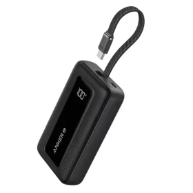 Anker Zolo Power Bank with Built-In USB-C Cable - 10,000mAh 30W - Black