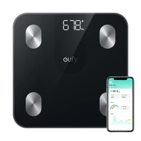 eufy Smart A1 Digital Body Weight Scale with Bluetooth, 12 Measurements, Black