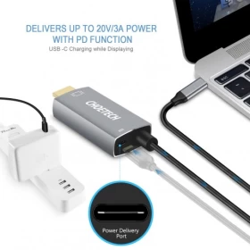 CHOETECH USB-C to HDMI & PD Cable 2m - Gray