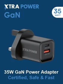 XTRA POWER 35W GaN Fast Wall Charger with USB-C and USB-A Ports