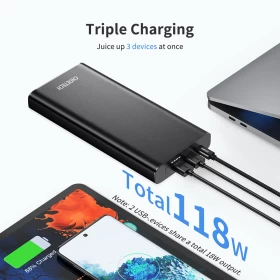CHOETECH 100W 26800mAh Power Bank for Laptop, Tablet & Mobile
