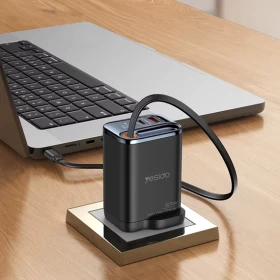 Yesido GaN YC146 67W Fast Charger with Telescopic Type-C Cable