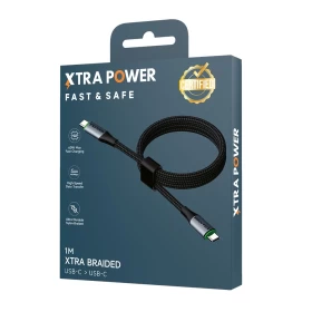 Extra Power USB-C to USB-C 60W Braided Charging & Data Cable - 1m