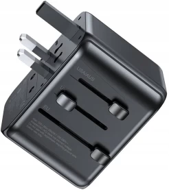 Awei C-39 35W 4-in-1 Adapter with 2xUSB + 3xUSB-C, US/AU/EU/UK - Black