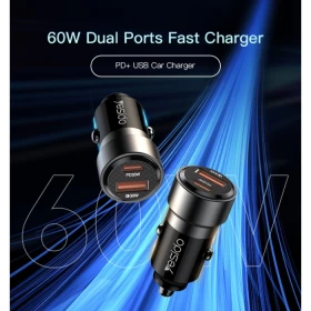 Y54 60W Fast Charging Car Charger with TC to IP Cable