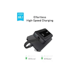 Anker Zolo Power Bank with Built-In USB-C Cable - 10,000mAh 30W - Black