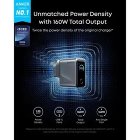 Anker Prime Charger 160W 3-Port with Smart Display