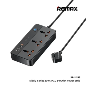 REMAX RP-U153 20W USB Power Strip with AC Outlets and Fast Charging